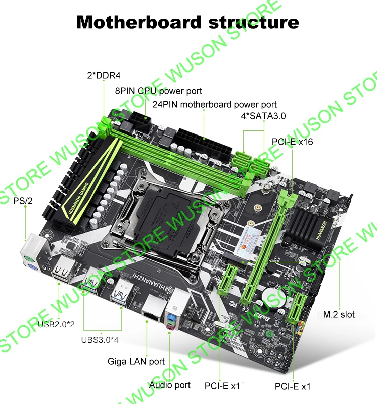 Материнская плата HUANANZHI M ATX X99 для всех LGA2011 3 процессоров таких как 2680 V4/V3 M.2 NVMe Слот
