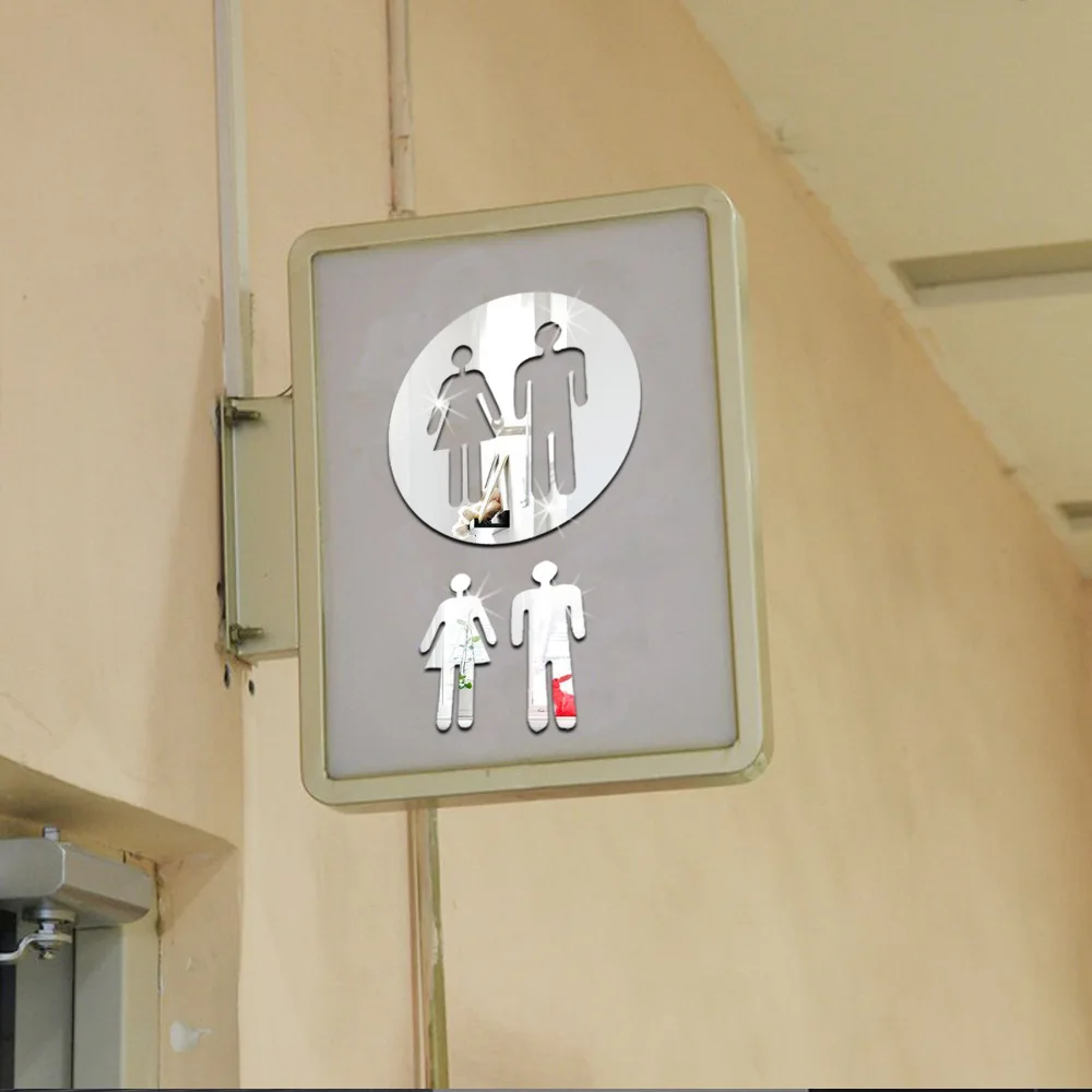 Новые мужские и женские WC наклейки знаки для туалета Туалет Санузел вывеска