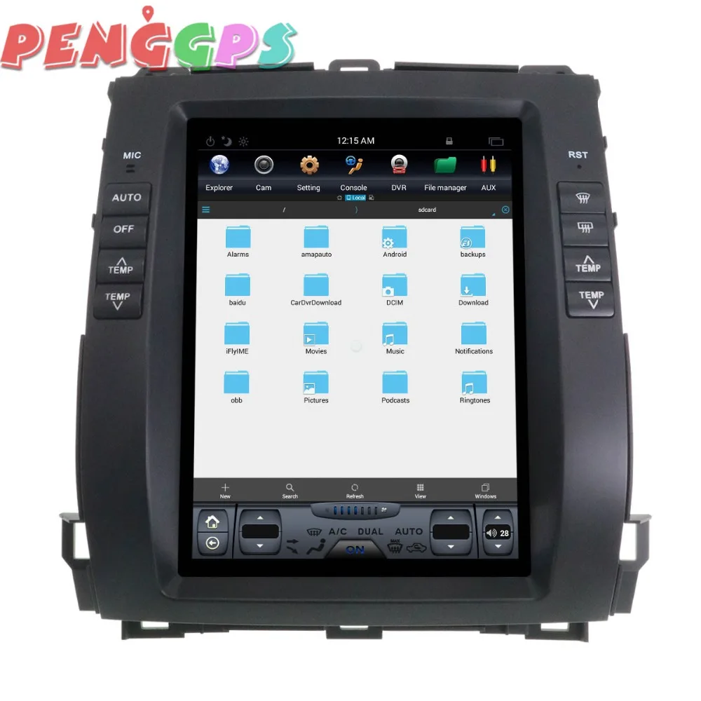 Tesla style Android 9.0 4+64 Car Radio Stereo GPS Navigation For TOYOTA Land Cruiser Prado 2002-2008 no DVD Player Headunit | Автомобили и