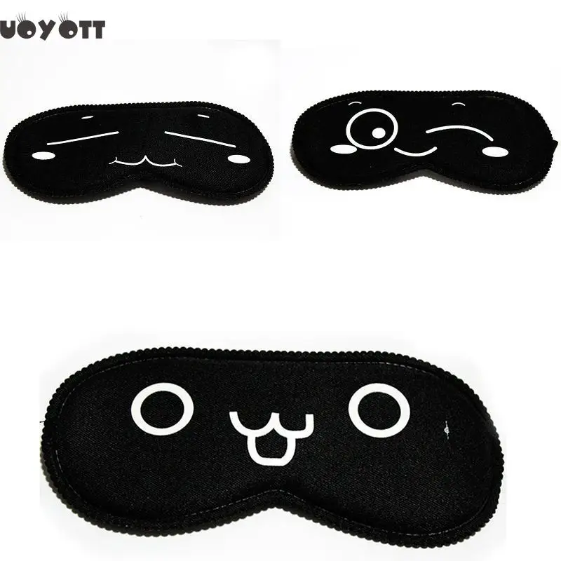 

CUte Black Sleep Mask Eye Cover Cute Cartoon Nap Eye Shade Eyepatch Bandage Sleeping Mask 1piece random color
