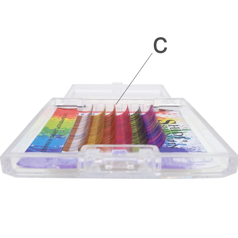 6 рядов Радуга наращивание ресниц для наращивания накладные ресницы набор микс 9
