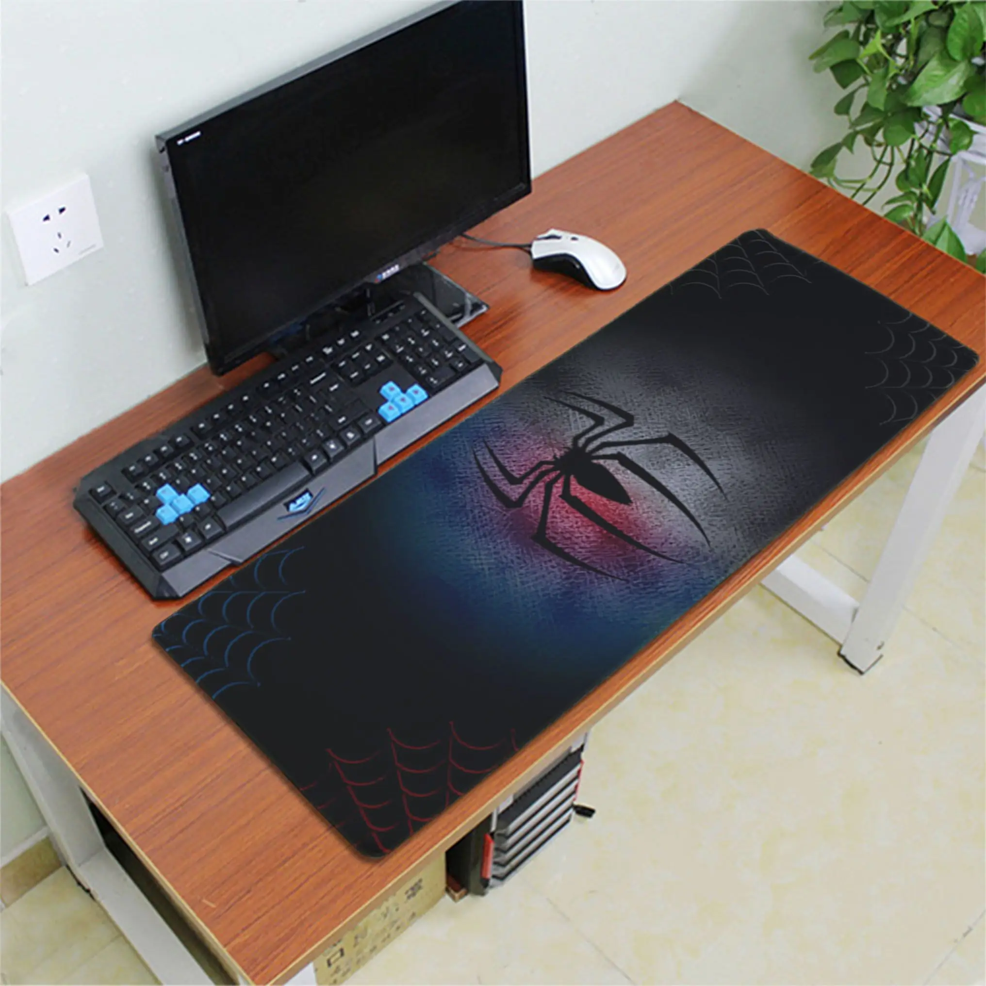 Lock Edge 30x80cm Maiya в запасе, игровой коврик для мыши из натурального каучука с изображением Человека-паука Marvel, Настольный коврик, резиновый компьютерный игровой коврик для мыши - Цвет: Lock Edge 30x80cm