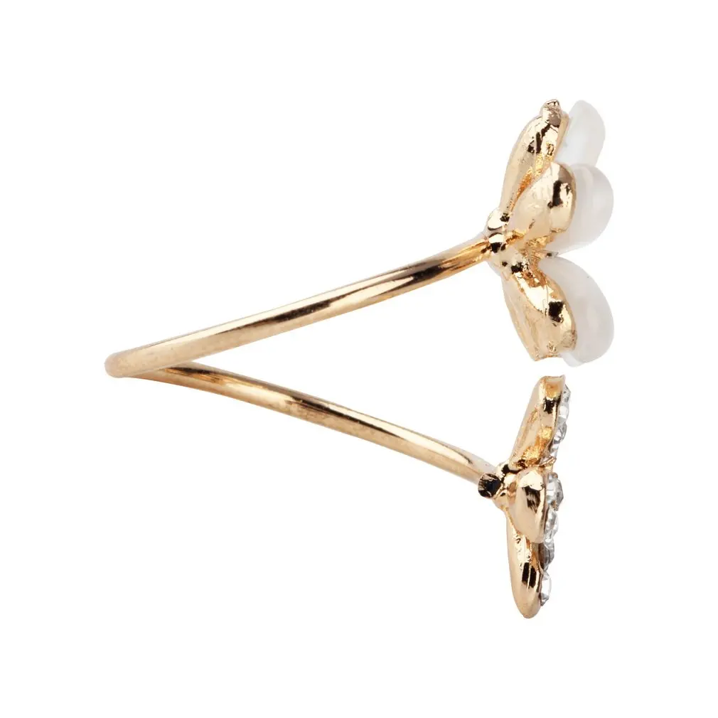 Кольцо в форме лепестка с двойным цветком ромашки 1 шт. милое Брендовое