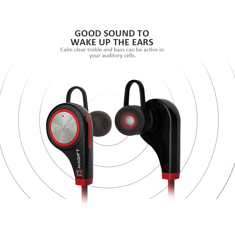 Magift6 Bluetooth Wireless Earphone With Micphone Handsfree for Smartphone Sports Noise Cancelling Stereo Earphones | Электроника