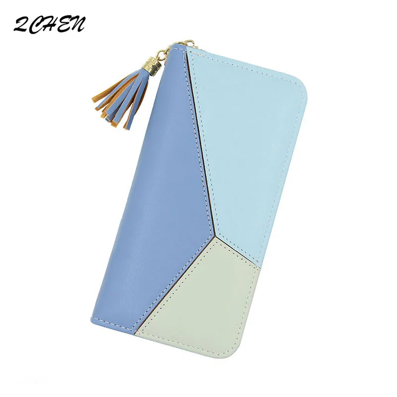 Женские кошельки на молнии роскошные брендовые кожаные с кисточкой Дизайнерские