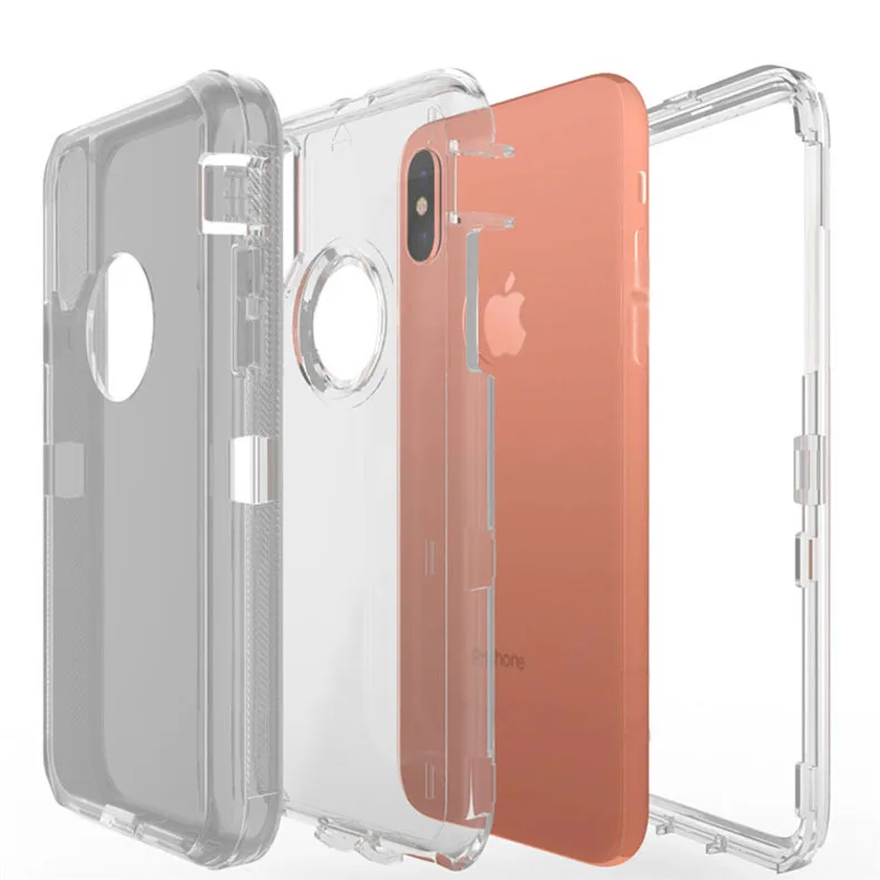 Гибридный противоударный 3в1 конфетный Желейный чехол для iPhone X XS MAX XR 8 7 6 S Plus
