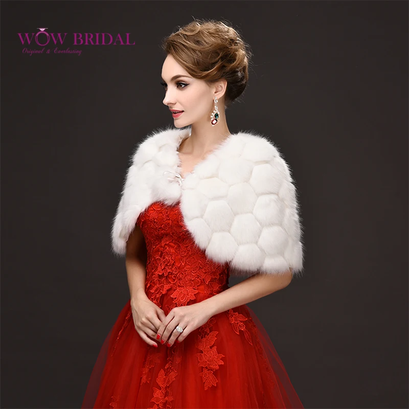 Wowbridal 2021 изящная Свадебная куртка с искусственным мехом принтом шнуровка шаль
