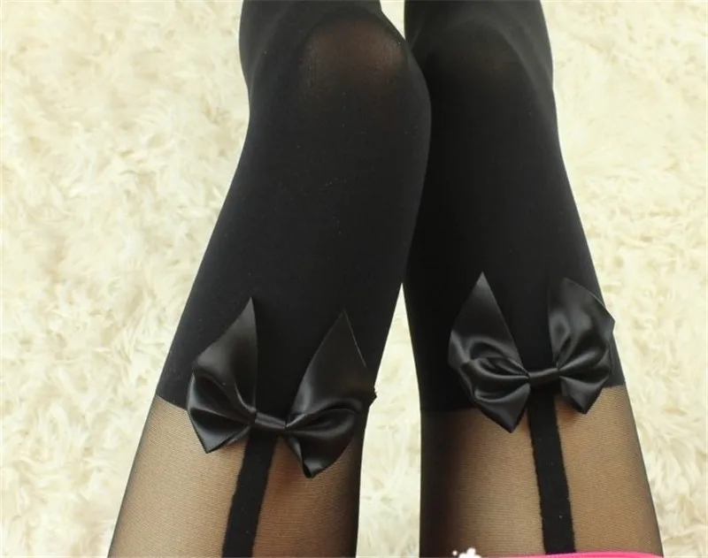 Новинка брендовые черные подвязки Бен-Си с бантом чулки до бедра колготки выше