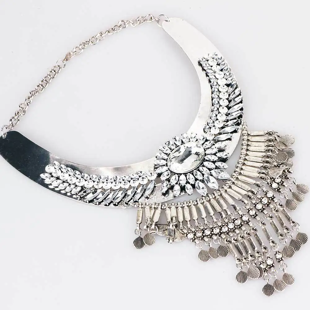 Новые модные женские винтажные серебряные ожерелья чокер ручной работы со