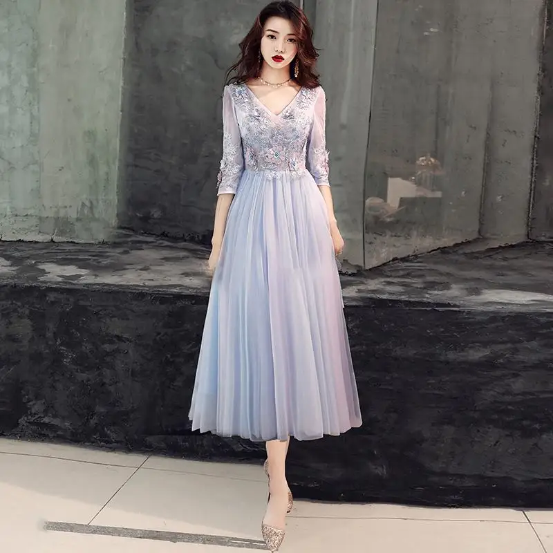 Розовый элегантное платье для невесты женские Длина Vestidos Noble цветочным бисером формальные Вечеринка платья XS S M L XL XXL - Цвет: Style 12