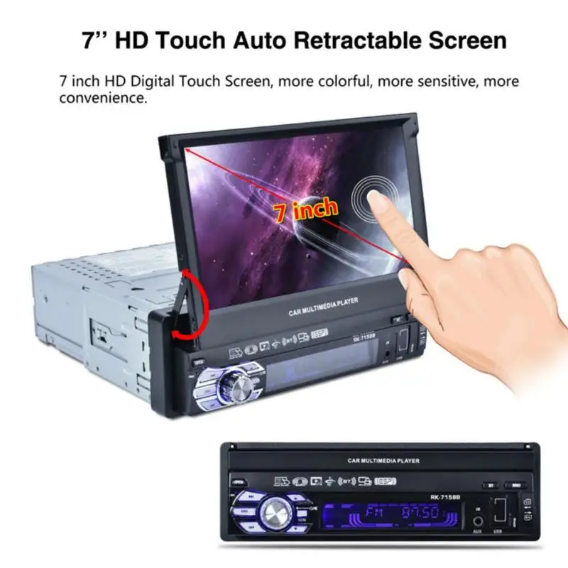 9601G 7 дюймов сенсорный экран Bluetooth стерео MP5 плеер автомобиля gps FM/AM радио с картой +