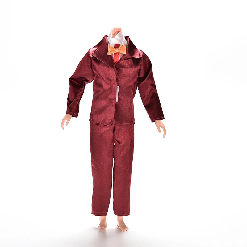 2 шт./компл. Ken винно красный пальто брюки для мужчин Мужская кукольная одежда