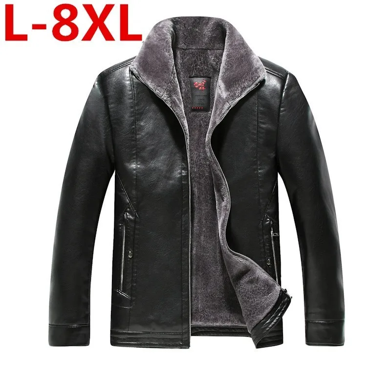 Размера плюс 8XL 7XL натуральная куртка для мужчин пальто из искусственного меха