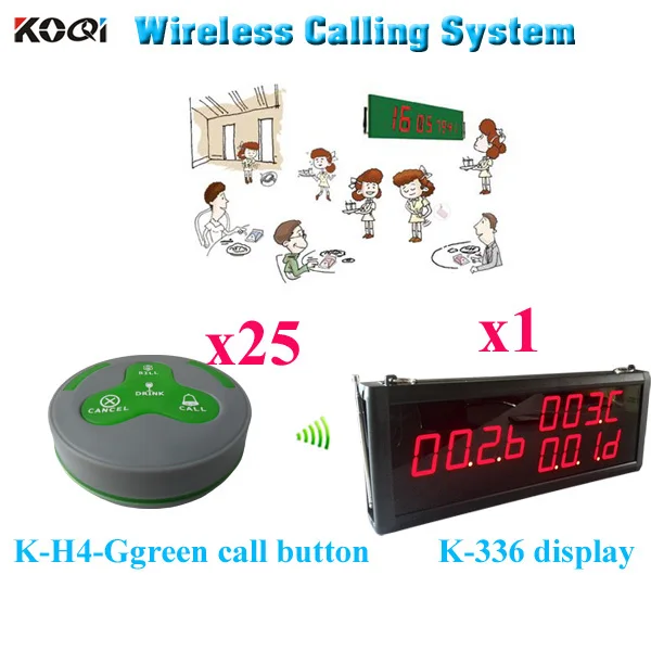 

Restaurant Paging System Most Popular Waterproof Pager Equipment Wireless Calling 433.92MHz Caller(1 display 25 call button)
