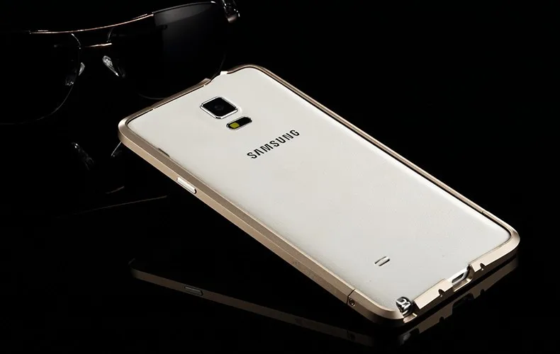 Luphie роскошный ультра тонкий алюминиевый бампер чехол для samsung Galaxy Note 4 N910F N9100 чехол+ 2 пленки(1 передняя+ 1 задняя
