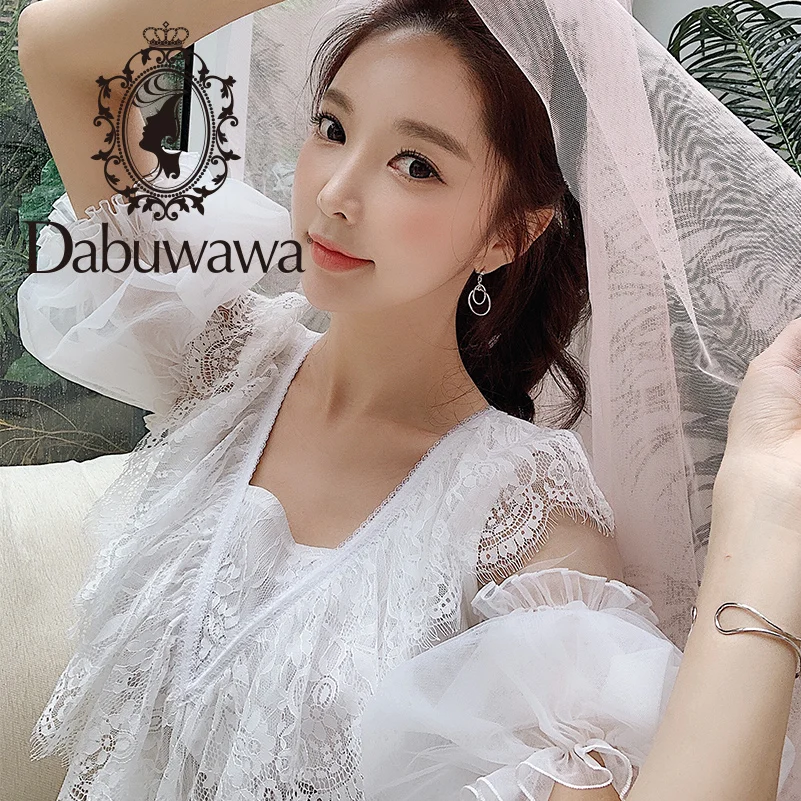 Danuwawa женское белое платье миди 2019 летнее Новое шифоновое Плиссированное