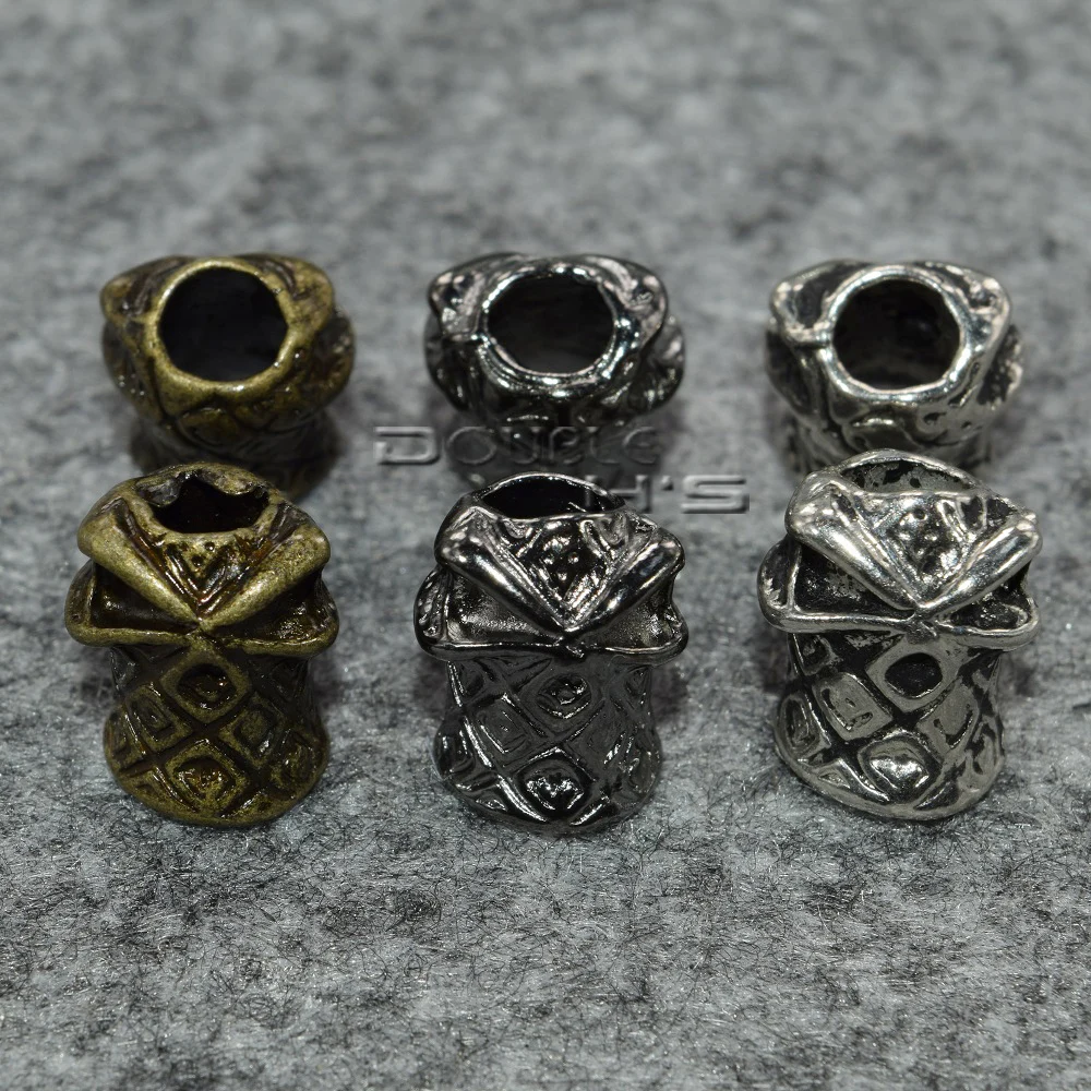 100 шт./лот металлические бусины с одним/двойным вертикальным отверстием в форме