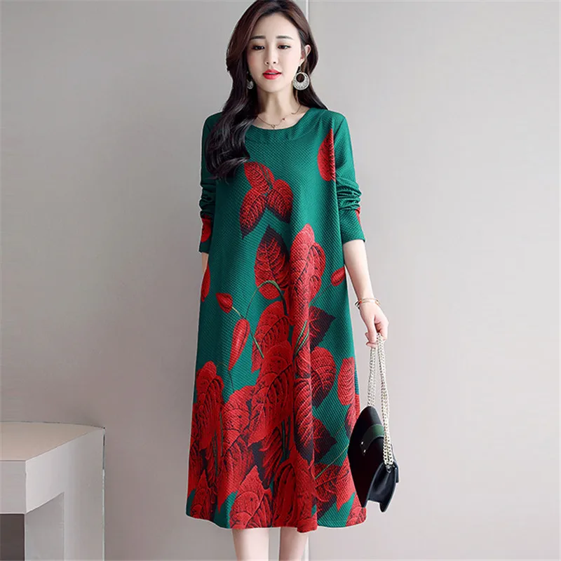 Весеннее новое платье большого размера модное свободное темпераментное женское