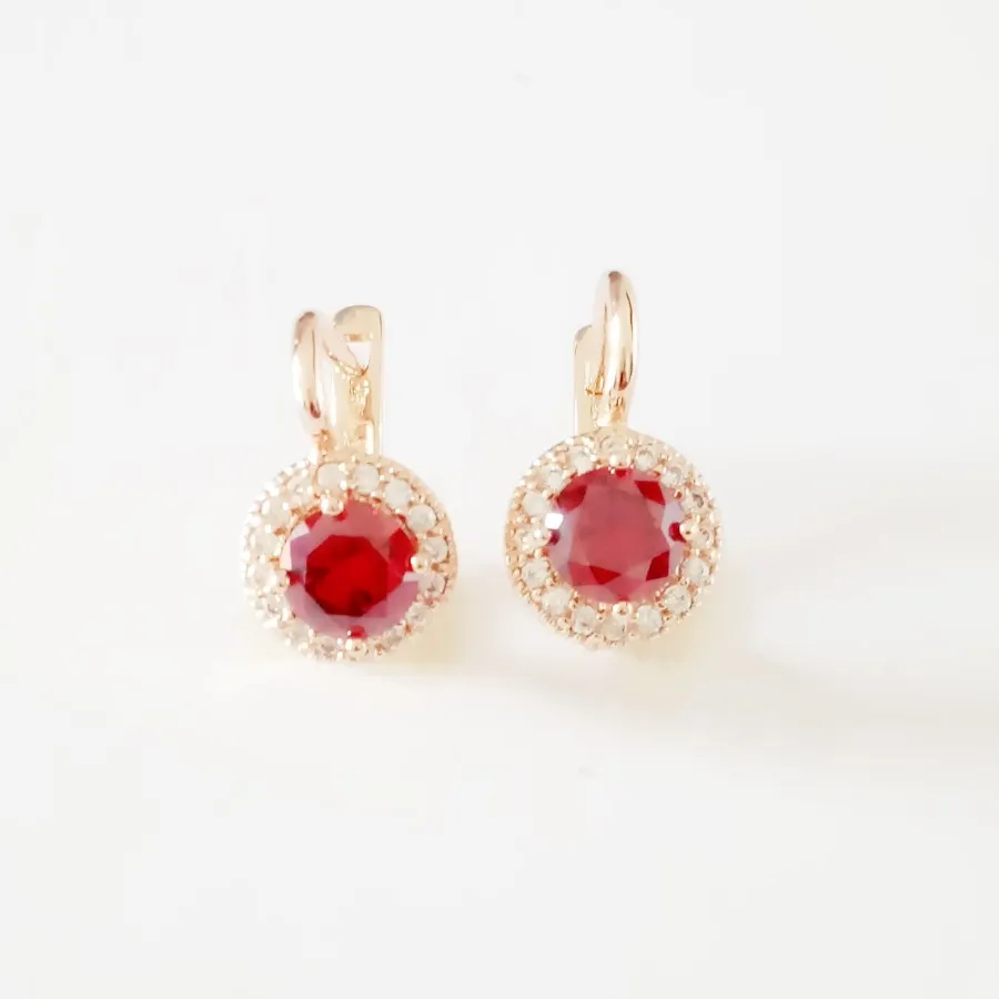 Женский комплект свадебных украшений Seta цвета розового золота ожерелье + серьги