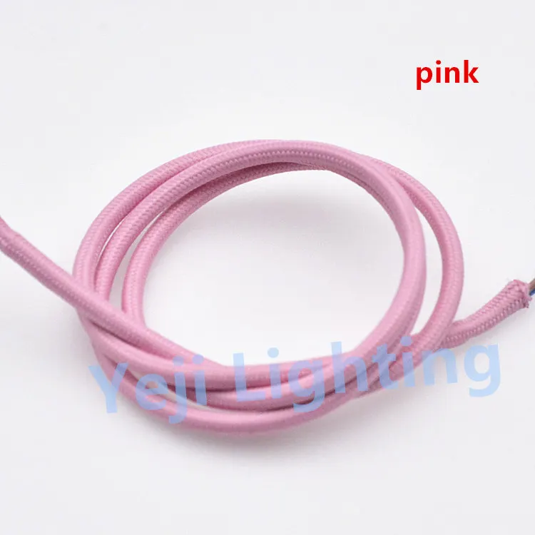 pink Яркий кабель в оплетке Ретро подвесной провод двухъядерный Эдисон Ретро лампочки шнур 0,75 мм электрические провода потолок Роза навес - Цвет: pink