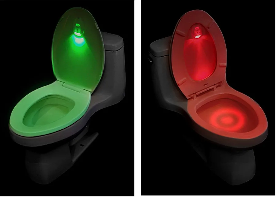Fashion LED Sensor Toilet Light Motion Activated Bathroom Flush Lamp Battery-Operated Night | Лампы и освещение