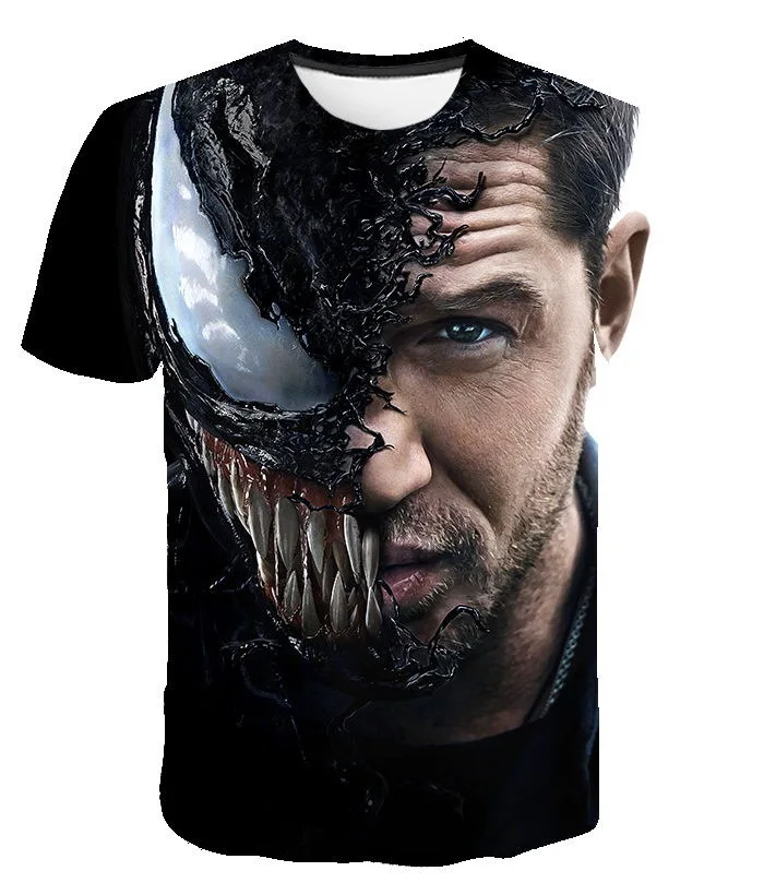 Футболка с коротким рукавом 3D принтом Марвел фильм Веном для мужчин и женщин |