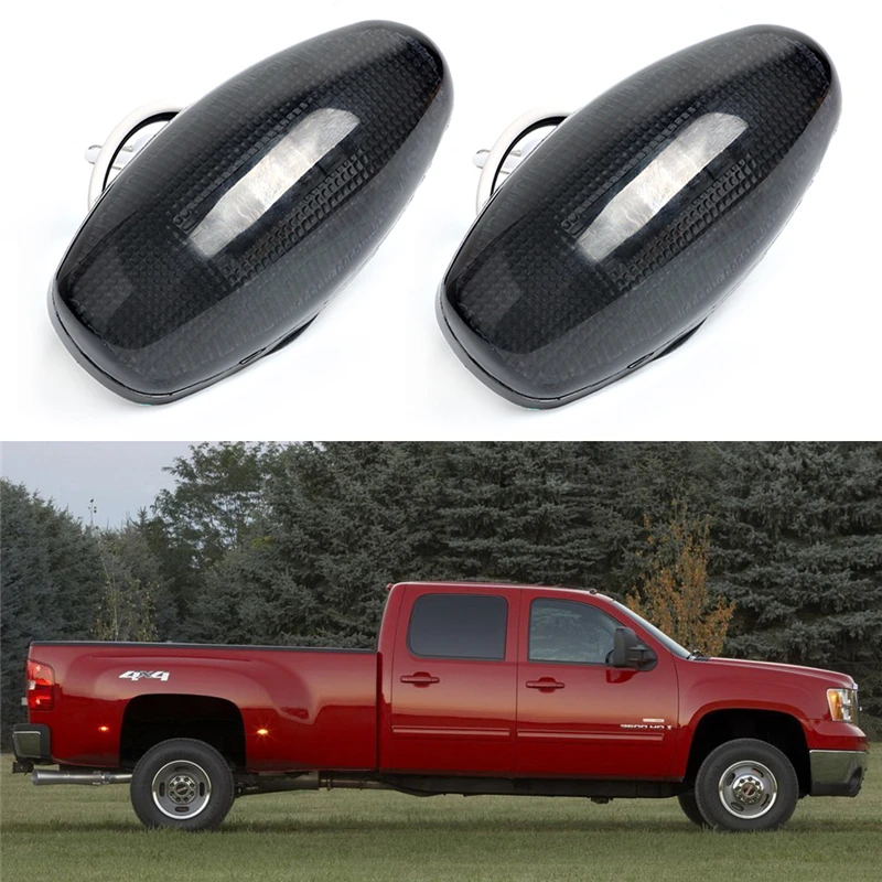 KEYECU 2 Pieces 12V Smoke Amber LED Side Fender Marker Lights For 1999-2012 CHEVY GMC | Автомобили и мотоциклы