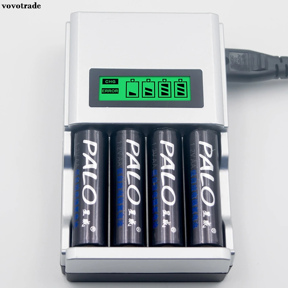 Часовой супер быстрый ЖК дисплей AA/AAA зарядное устройство NiMh или NiCad EU Plug Прямая