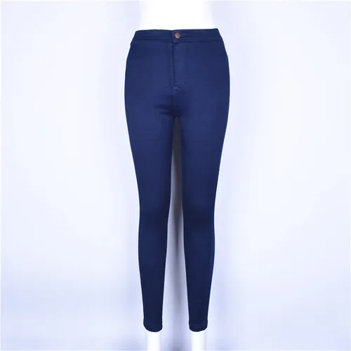 Dark Blue Джинсы с высокой талией, обтягивающие, модные, женские, узкие брюки, подтягивающие бедра, хлопковые, высокая эластичность, джинсы для женщин - Цвет: Dark Blue