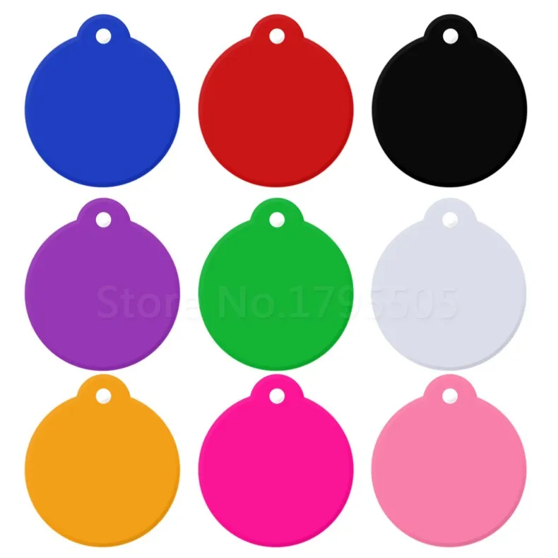Mix Colors 20 шт. изготовленные на заказ идентификатор домашних животных с гравировкой для собак и кошек, имя, номер телефона адрес с очаровательными тегами собака идентификация круглый персонализированные кошка - Цвет: Mix Colors