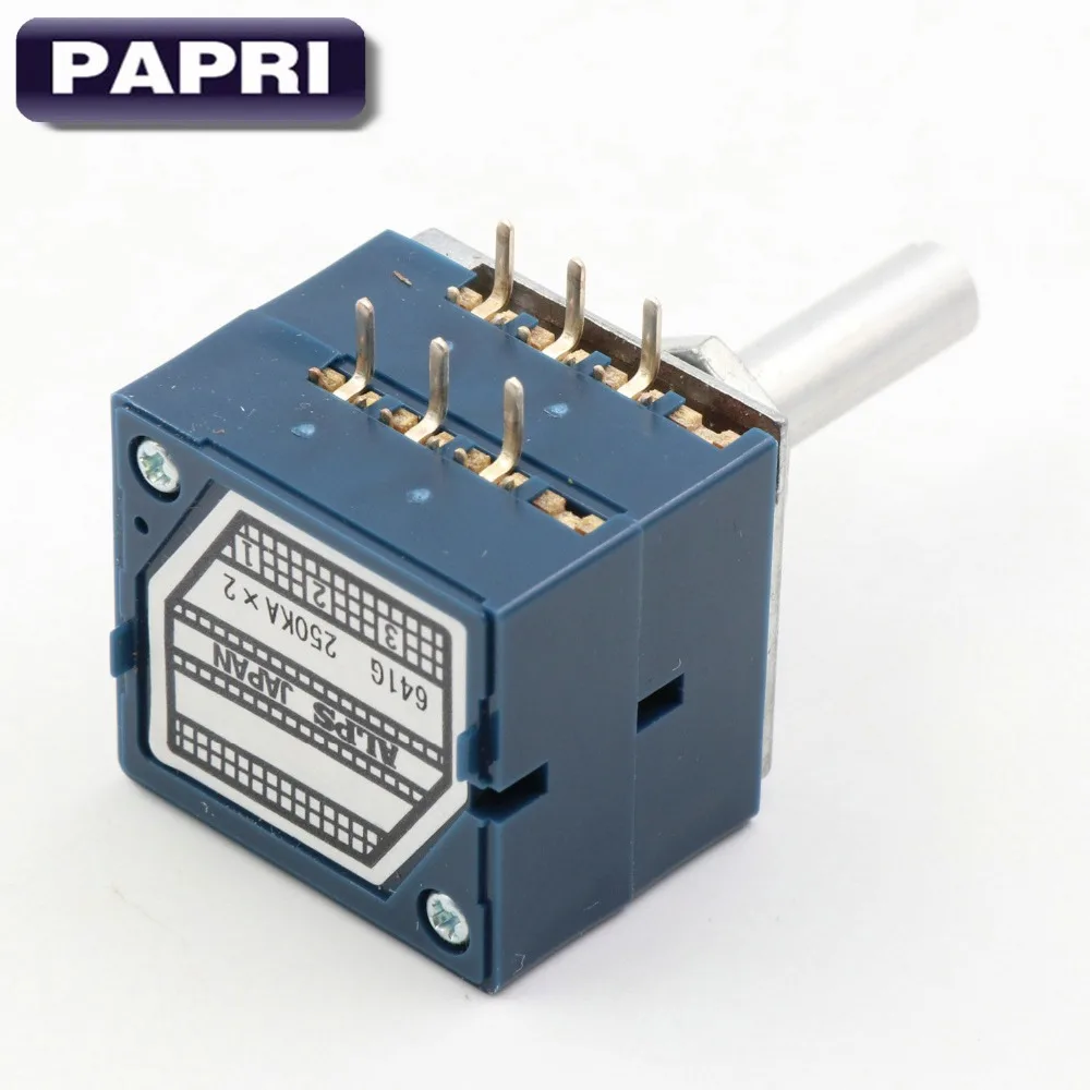 

PAPRI JAPAN ALPS RK27 2*250K Volume Control Potentiometer Round Shaft 6MM Stereo LOG For DIY Audio HiFi Tube Amplifier 10PCS