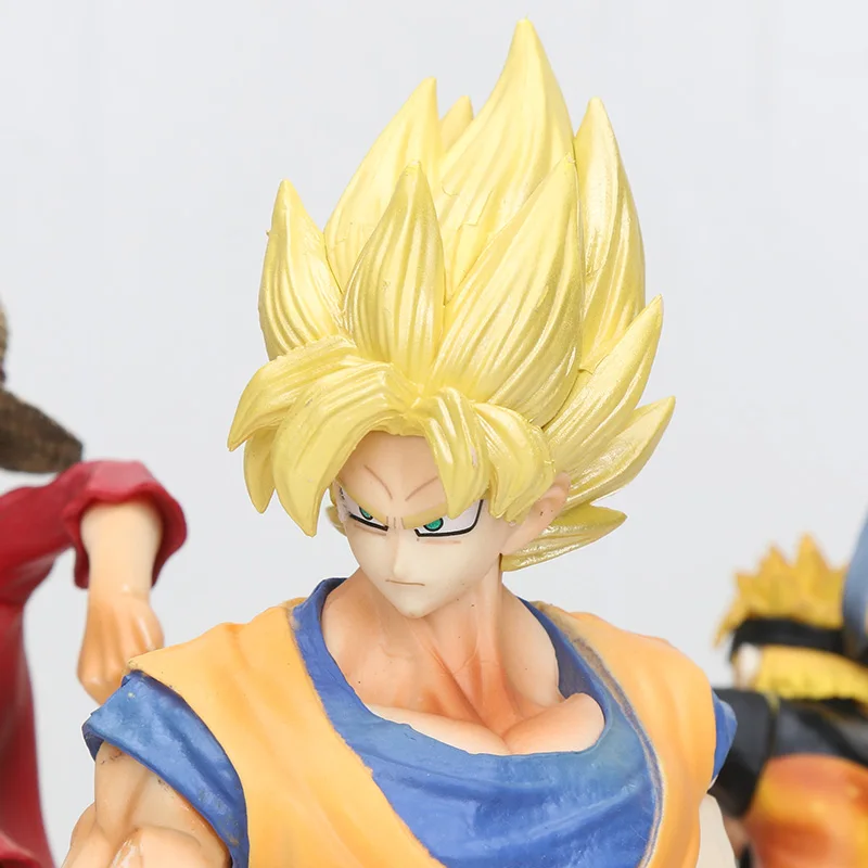 25 см 3 в 1 Dragon ball Супер saiyan ГОКу одна деталь Луффи Наруто ПВХ Фигурки игрушки