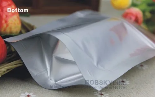 100 шт./партия-11*16 + 3 см встать Алюминий Фольга упаковки мешок замком чехол для