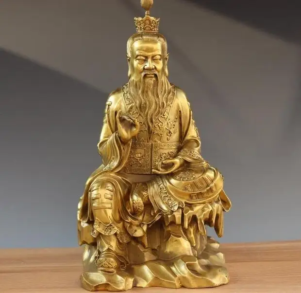 15 &quotКитайский античный даосизм лидер латунь Медь TaiShang Laojun Бог сиденье каменная