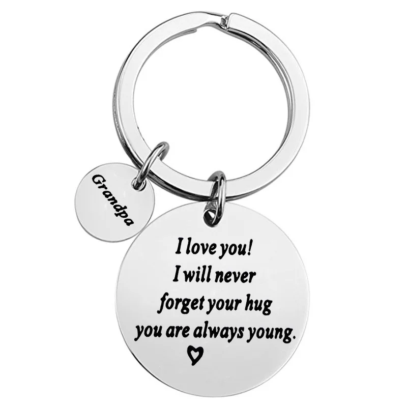 Дедушка бабушка I love you kindred брелок из нержавеющей стали для ключей подарок