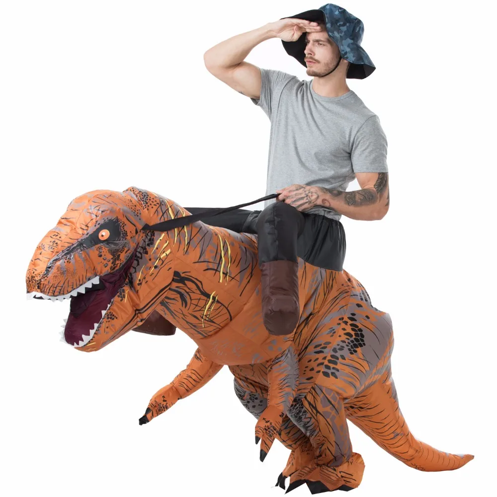 Стиль T-REX динозавр надувной костюм для карнавала день взрослых маскарадный костюм на Хэллоуин