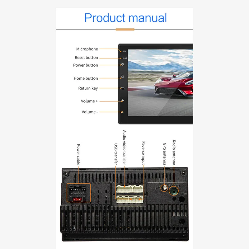 4 Cortex 7 дюймов экран автомобиля MP5 мультимедийный плеер радио FM USB Авто Bluetooth стерео