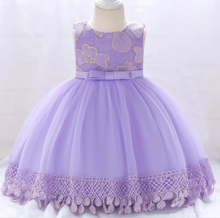 purple Г. Летнее кружевное платье для маленьких девочек Детские платья для девочек, детская одежда платье принцессы без рукавов Одежда для девочек от 6 до 24 месяцев - Цвет: purple