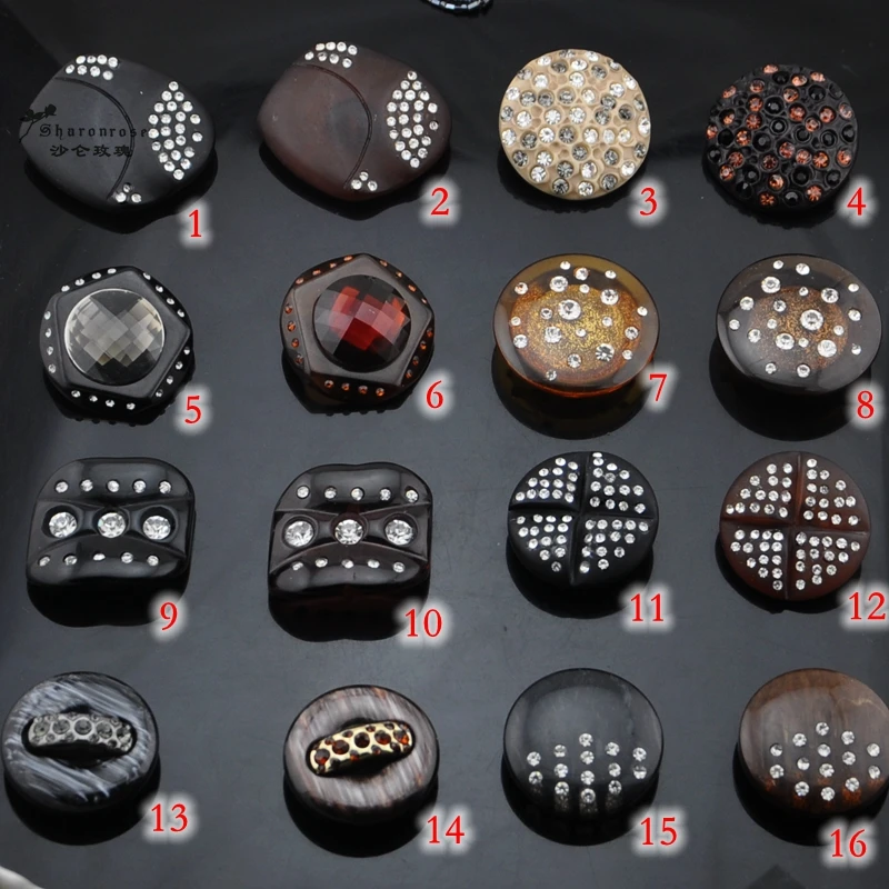 Free shipping BIG NEW diy Handmade decorative rhinestone Resin Buttons,sewing buttons for fur coats, clothing accessories