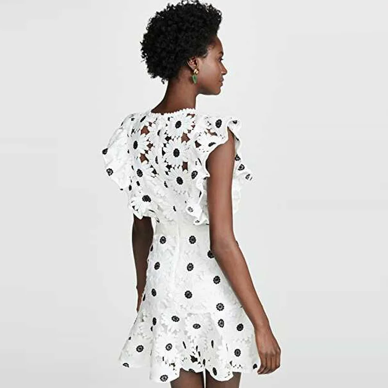 Платье для автопортретов женское дизайнерское мини белое платье с v образным