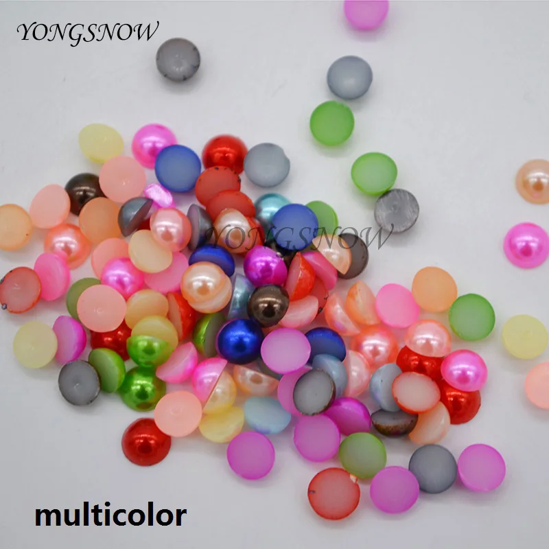 Multicolor 300 шт 6 мм полукруглые бусины имитация жемчуга с плоской задней стороной акриловые бусины Сделай Сам дизайн ногтей Наклейка ювелирные изделия Аксессуары для свадебного украшения - Цвет: Multicolor