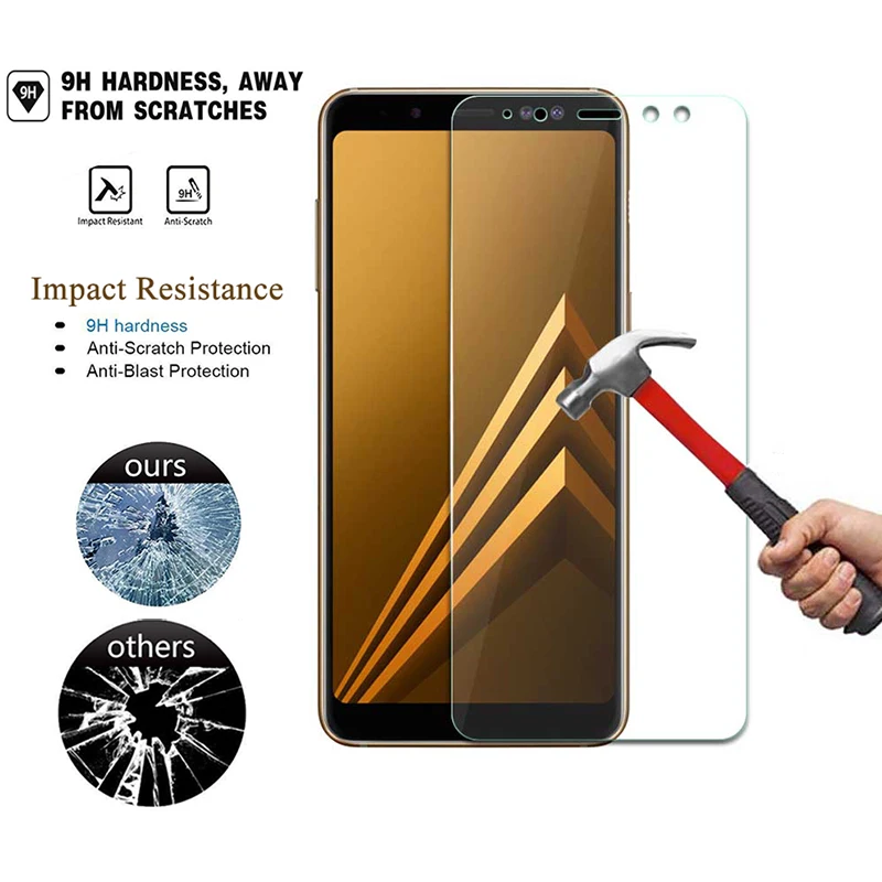 Защитное стекло для samsung a8 a6 плюс 2018 galaxy a8plus a6plus закалённое защитное процессором