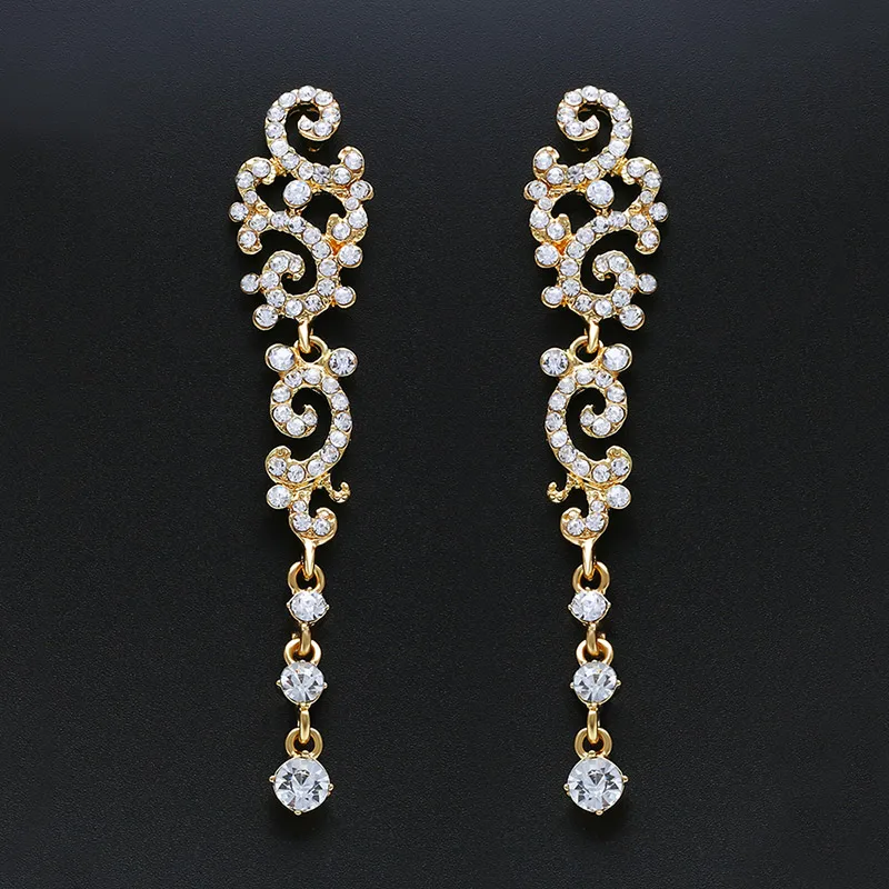 OCESRIO Long Fashion Drop Earrings for Women Crystal Rhinestone Big Hanging Dangle Bride Wedding Jewelry ers-h52 | Украшения и