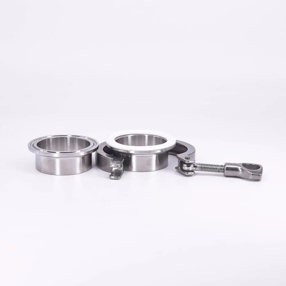 2 "Tri Clamp x 51 мм труба OD + PTFE Лента SUS304 санитарный фитинг Tri Union Set Homebrew|Крепления| |