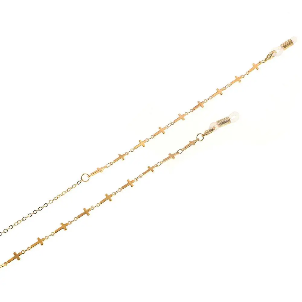 Модные женские Крест Шарм Панк Золотая цепочка для очков чтения Держатель шнуров
