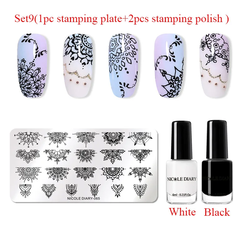 Set 15 NICOLE дневник ногтей штамповки пластины прозрачный желе штамп скребок цветок лист пластина с изображениями для нейл-арта штамповки Лаки - Цвет: Set 15