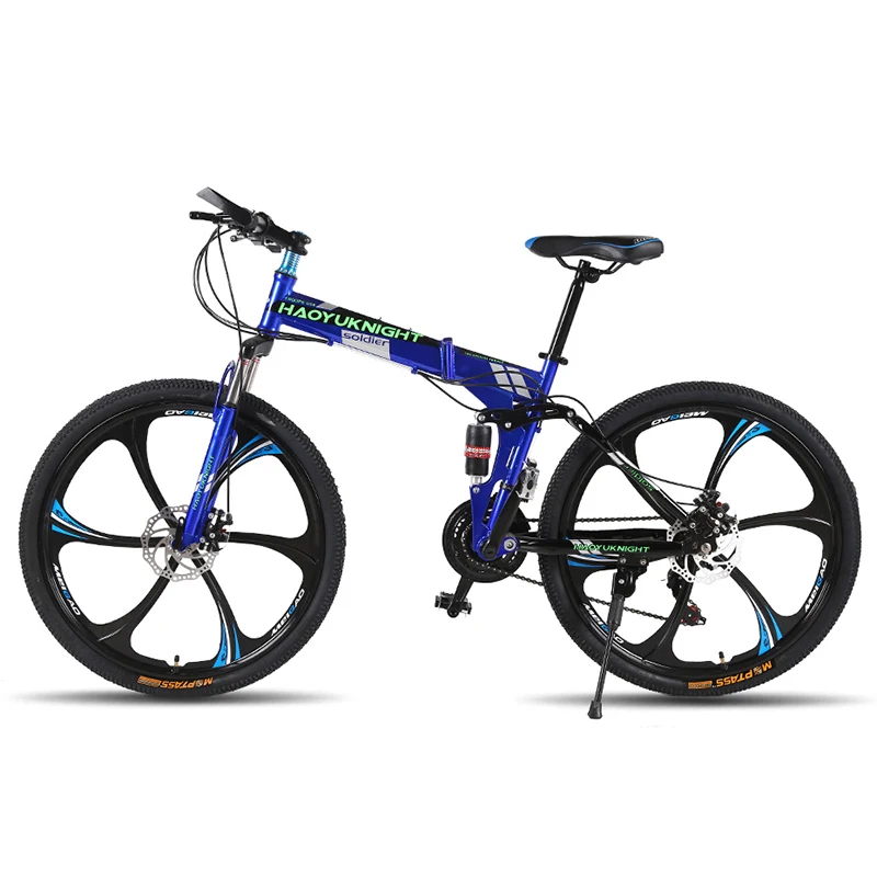 26 Inch 21 Speed Double Disc Brakes Folding Mountain Bikes Off-road BMX Students and Kids Road bicicleta Bicycle | Спорт и