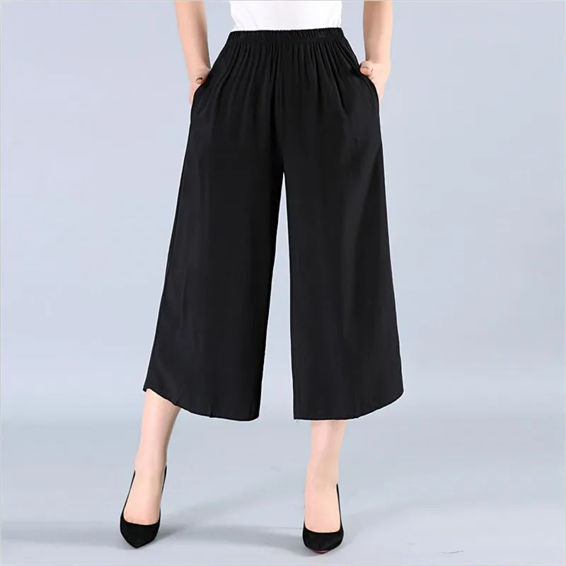 6 цветов женские широкие брюки повседневные свободные до щиколотки уличная