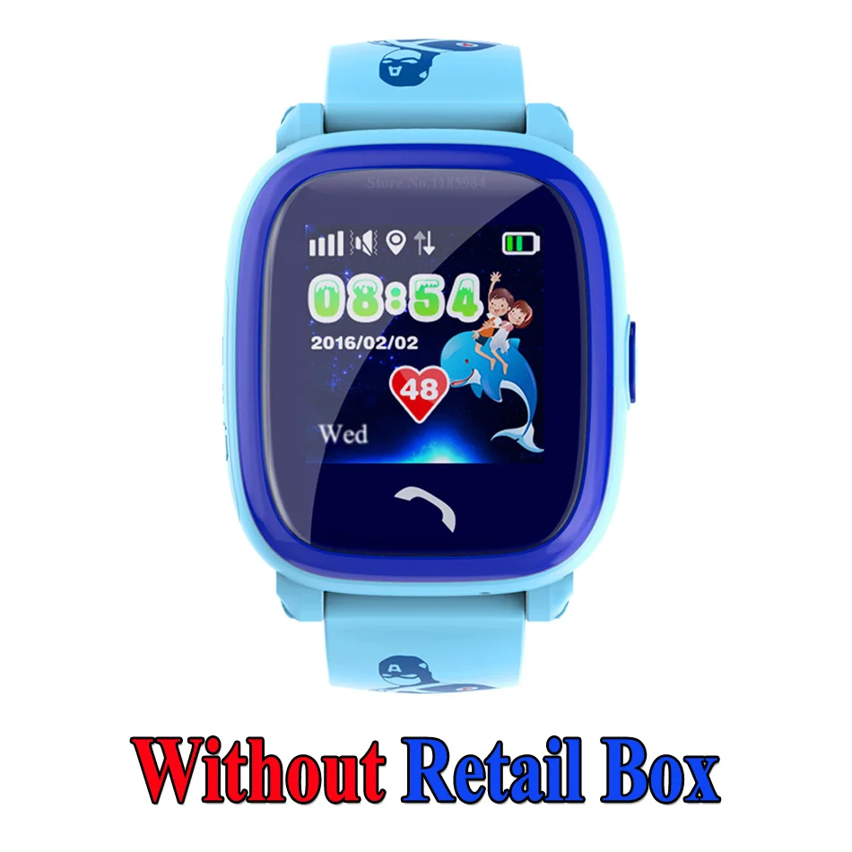 Blue No Retail Box Плавать IP67 Водонепроницаемый DF25G gps дети ребенок телефон смарт часы SOS расположение устройства трекер DF25 LBS дети Безопасный анти-потеря монитор - Цвет: Blue No Retail Box