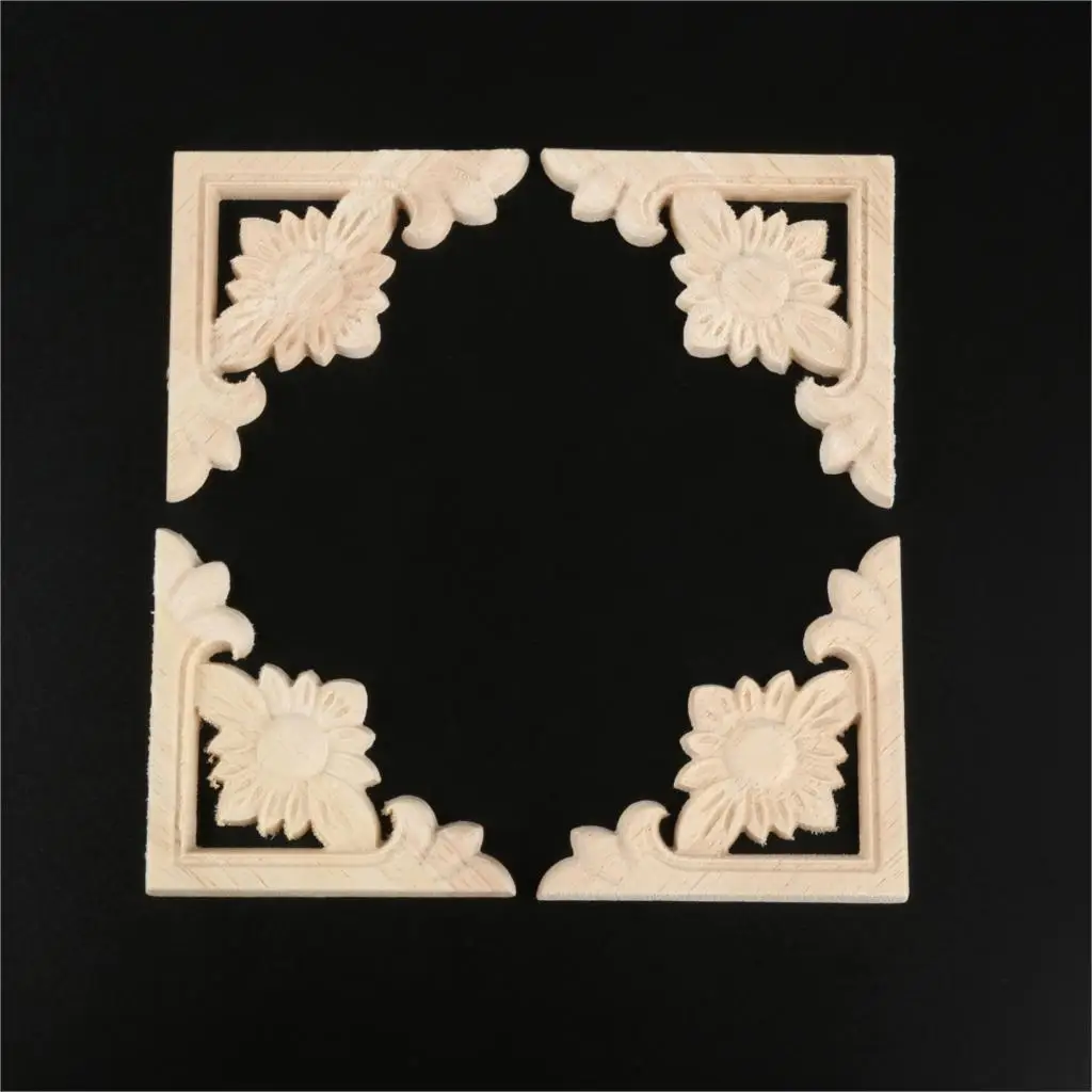 4 предмета в комплекте с цветами европейском стиле дерево наклейки резьбой углу